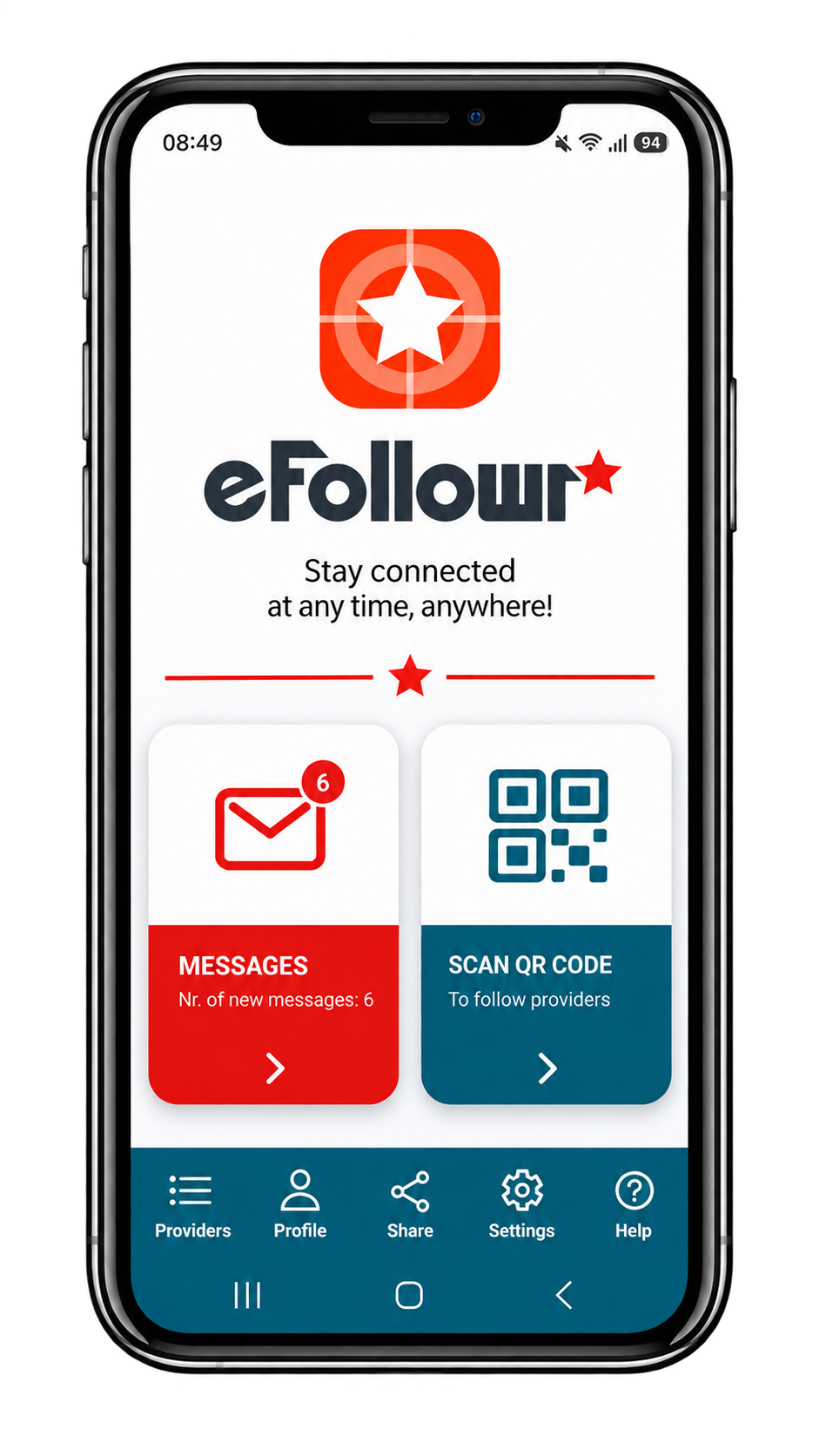 eFollowr v aplikaciji